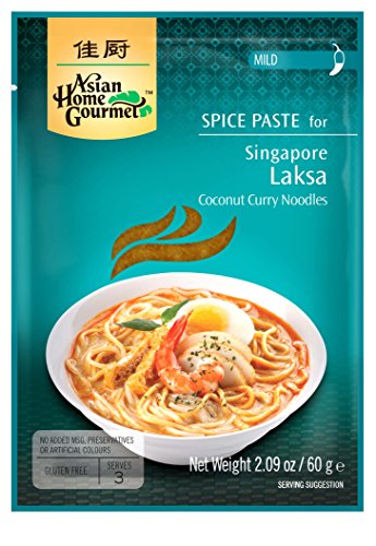 Asian Home Gourmet Spice Paste for SINGAPORE LAKSA - Coconut Curry noodles. (Pack of 3)