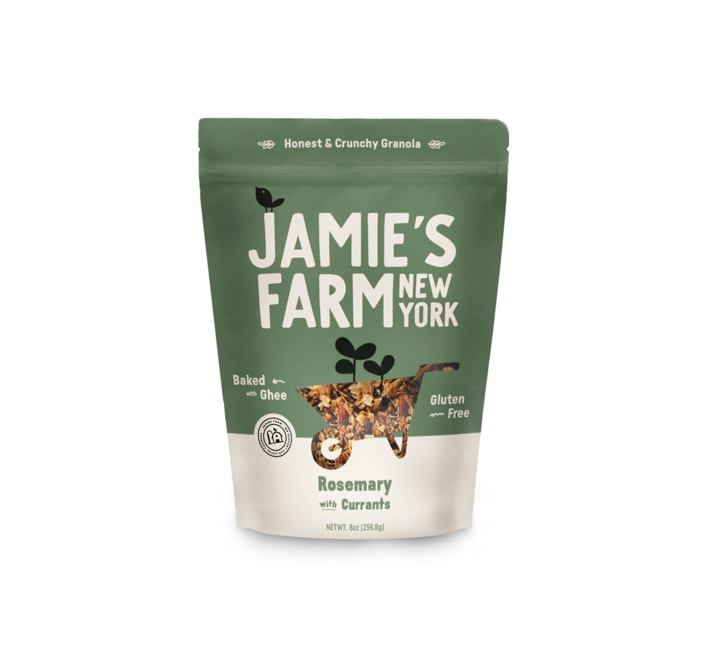 Jamie's Farm, Rosemary with Currants Granola, Gluten-Free, Organic Oats, Baked with Ghee (8oz Bag)