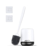 Lefree Silicone Toilet Brush,Rubber Toilet Bowl Brush and Holder Set with Ventilated Holder, Toilet Cleaner Brush for Bathroom,Floor Standing & Wall