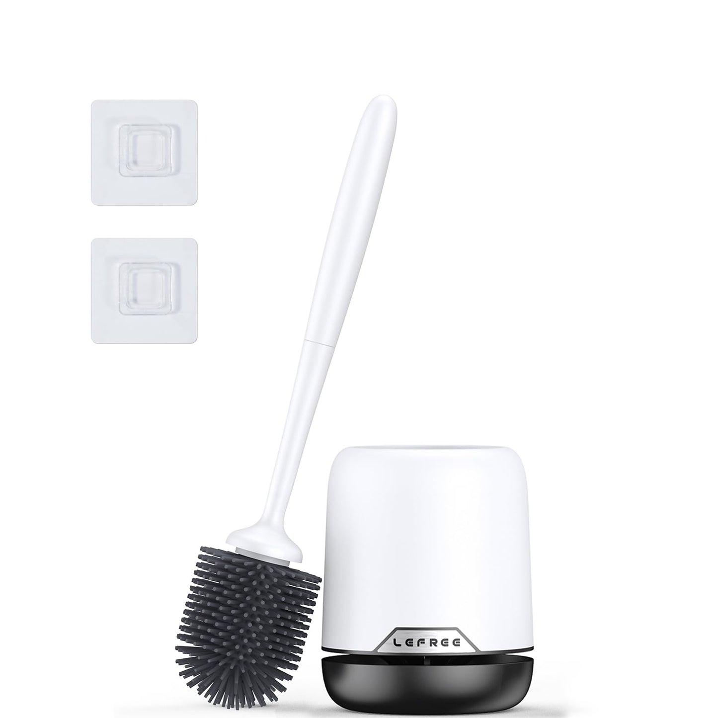 Lefree Silicone Toilet Brush,Rubber Toilet Bowl Brush and Holder Set with Ventilated Holder, Toilet Cleaner Brush for Bathroom,Floor Standing & Wall