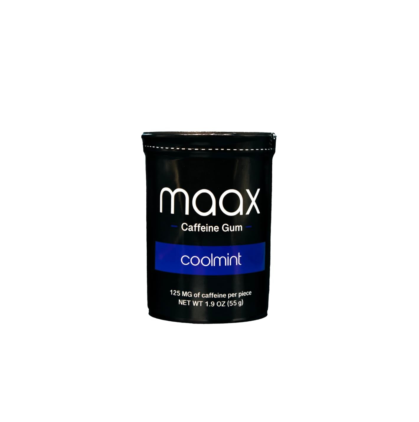 Maax Caffeine Energy Gum | 125mg of caffeine per piece | Coolmint | 25 pieces per container