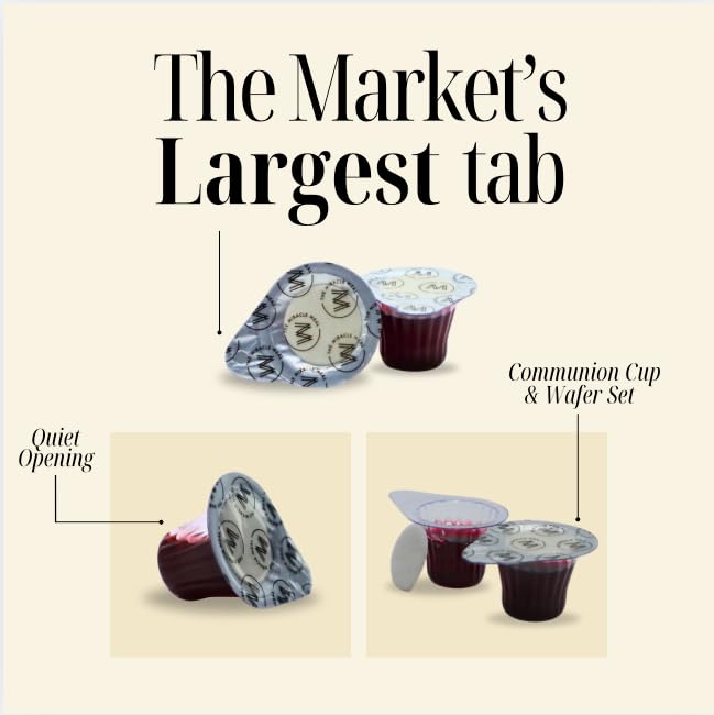 The Miracle Meal Pre-filled Communion Cups and Wafer Set - Box of 100 - Made with Concord Grape Juice & Wafer-Made in the USA