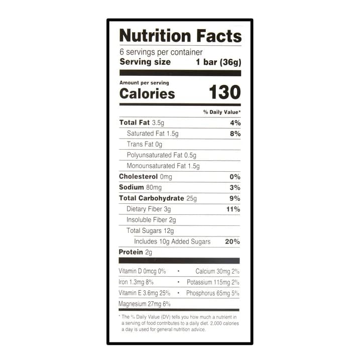 Great Value Chocolate Chip Whole Grain Baked Bars, 12g Whole Grains, Good Source of Fiber, 1.27 oz Bars, 18 Count, Pack of 2, 36 Bars Total