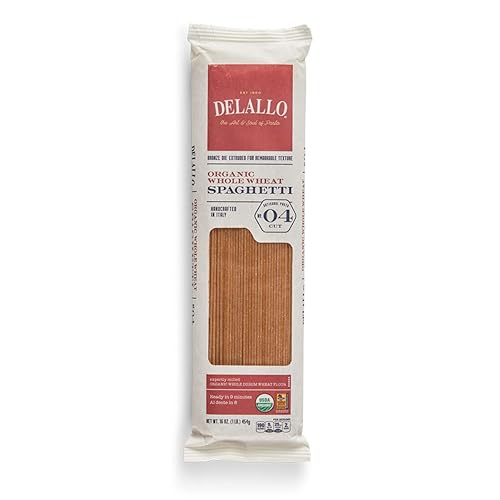 DeLallo Organic Whole Wheat Spaghetti Pasta, 1lb, 16-Pack