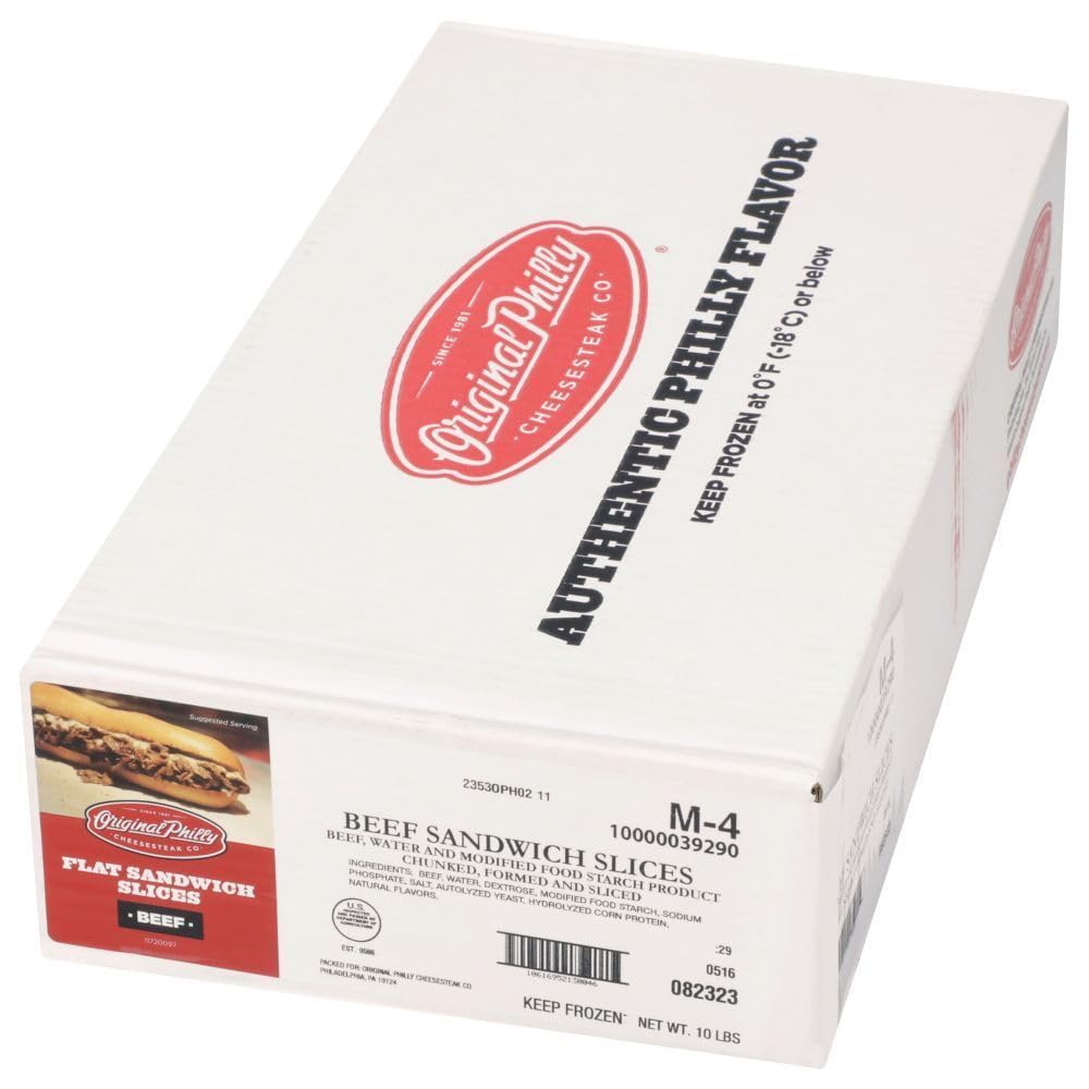Original Philly Marinated Beef Sandwich Slices, 4 Ounce -- 40 per case.