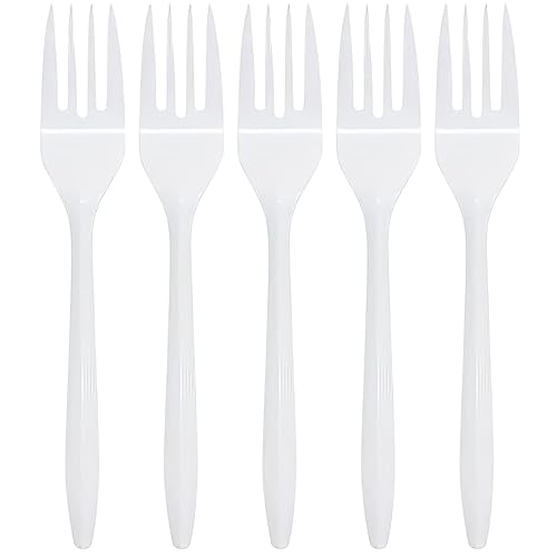 Nicole Home Collection Disposable Plastic White Forks Pack of 400 Plastic Forks