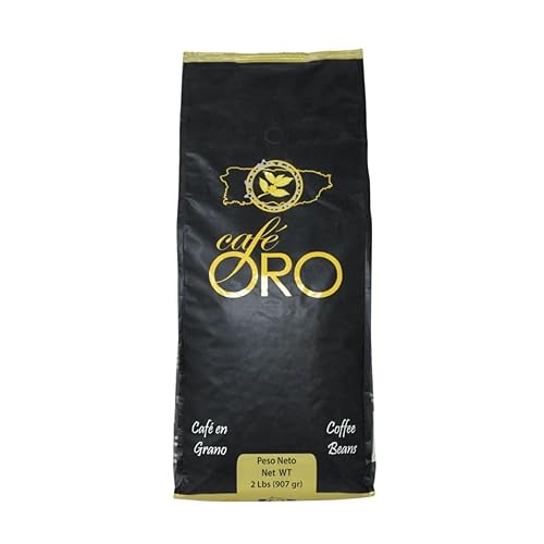 Cafe Oro Espresso Roasted Coffee Beans- Puerto Rican Coffee (2 pounds) in an Affinity Foods Bag