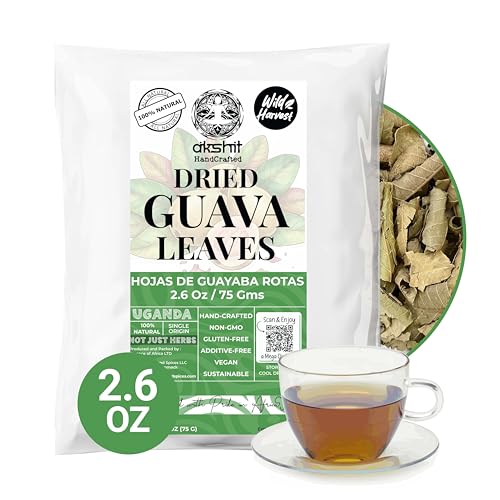2.6oz Guava Leaves Dried, Hojas de Guayaba Secas, Dried Guava Leaf, Leaf Tea, Non-GMO, No Additives, Caffeine-free. by Akshit