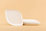 Pickytarian White Bamboo Appetizer Plates - 8 Inch Compostable Paper Plates - Heavy Duty Eco Friendly Salad Dessert Plates - Elegant Plates