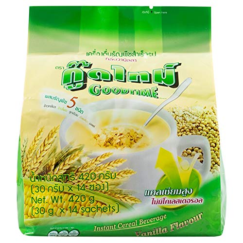 Goodtime Brand, Instant Cereal Beverage Vanilla Flavour, Size 420g (30g X 14 Sachets)