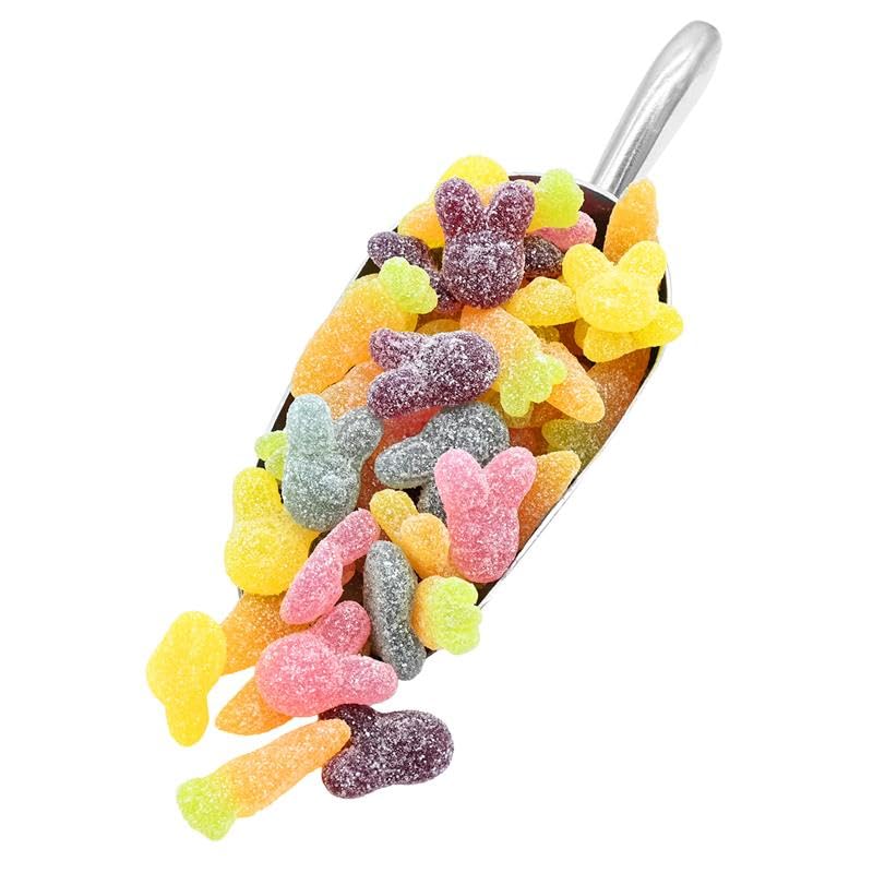 Candy Retailer Sour Gummy Easter Rabbits & Carrots, Fruit Flavored, Sugar Coated, Bunny and Carrot Shapes, 1 Pound