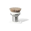 Curio Home Goods Ionic Palm Brush, Magnetized to Stand Upright, Stainless Steel with Replaceable Head, Silver