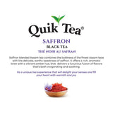 QuikTea Saffron Black Tea - 7.94 oz Loose Tea Standee Pouch, Bold Taste of Premium Assam Tea Expertly Blended with All Natural Aromatic Saffron, No