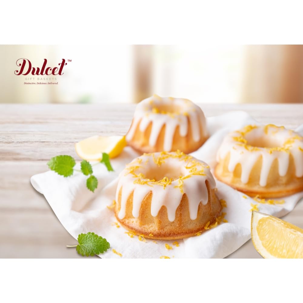 Dulcet Gift Baskets Happy Holiday Tasteful Treats Tin Gift Basket Filled with Gourmet Bakery Goods Ideal Gift Idea for, Wife, Girlfriend, Mom