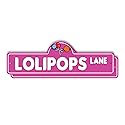 Lollipops (2 Pack) Plastic Street Sign - 7 Inch X 20 Inch Gift Candy Sweet Treat Kids Snack Dessert Sugar Stick Fun Party Colorful Gift