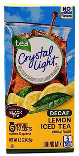 Crystal Light Decaf Lemon Iced Tea Natural Flavor Drink Mix, 12-Quart Canister (Pack of 5)