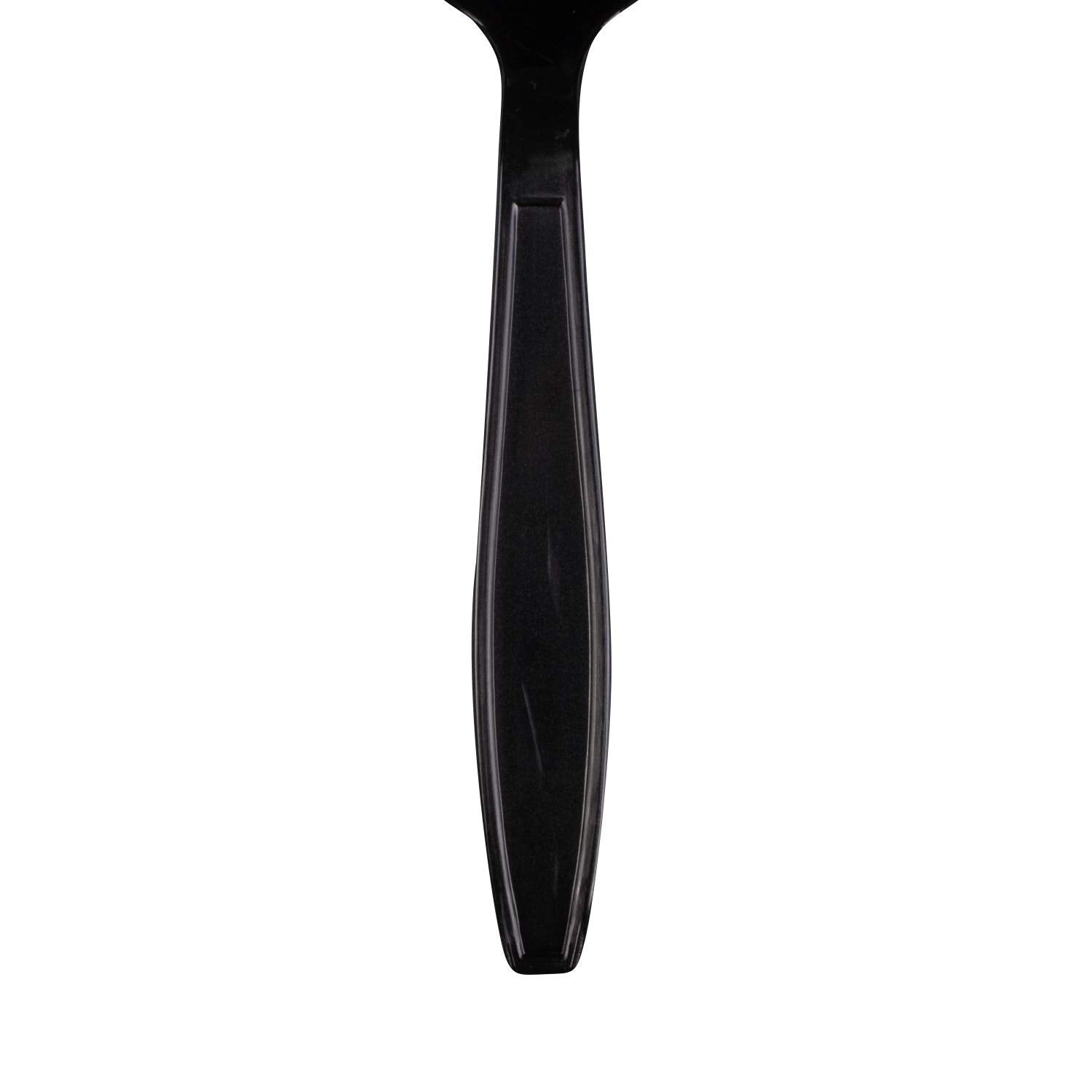 Karat [5.6" - 1000 pcs] Black Individually Wrapped Plastic Heavy-Weight Disposable Soup Spoon (U3532B)