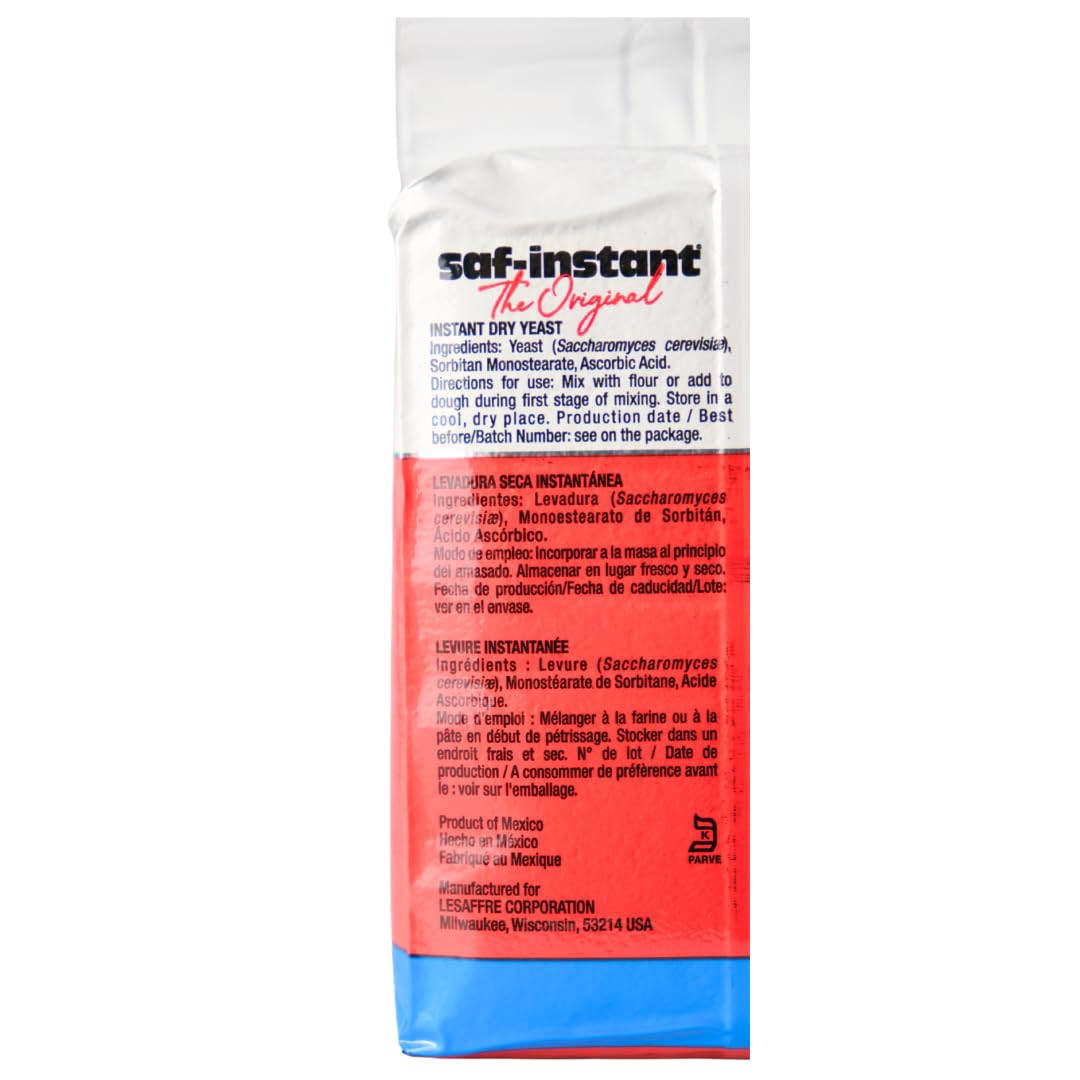 SAF Instant Yeast Red for Baking Cake, Bread and Dough, 1 Pound (1 Pack)