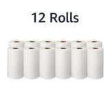 AmazonCommercial 2-Ply White Adapt-a-Size Kitchen Paper Towels, Absorbent, Thick, Individually Wrapped, 140 Towels per Roll (12 Rolls), 1,680 Sheets