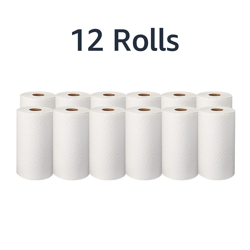 AmazonCommercial 2-Ply White Adapt-a-Size Kitchen Paper Towels, Absorbent, Thick, Individually Wrapped, 140 Towels per Roll (12 Rolls), 1,680 Sheets