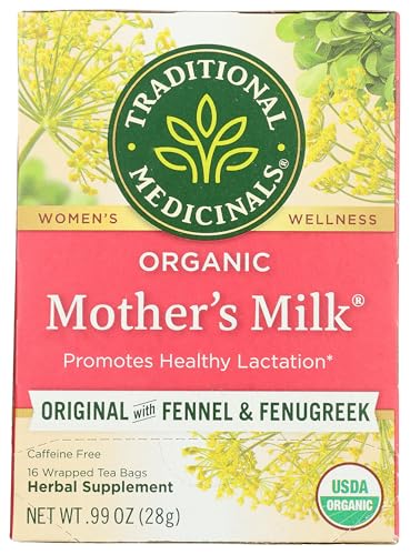 Traditional Medicinals Organic Mother’s Milk Herbal Tea, Promotes Healthy Lactation, (Pack of 1) - 16 Tea Bags