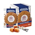 3Bros Stroopwafels, Dutch Caramel-Filled Waffle Cookies, Individually Wrapped, 10 Count, Soft Toasted Outside With Buttery Caramel Filling, Made in
