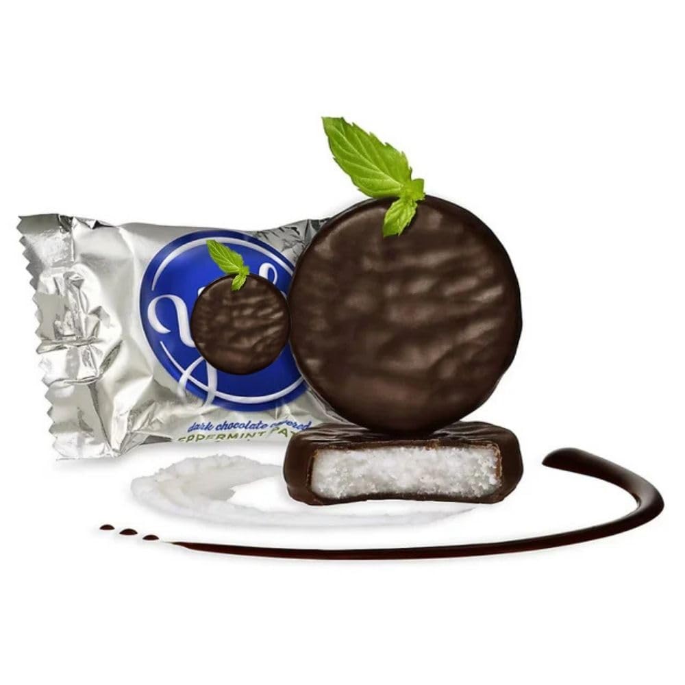 Dark Chocolate Peppermint Patties Snack Size Candy Individually Wrapped Bulk Bag - 25 lb (Approx. 750 pieces)