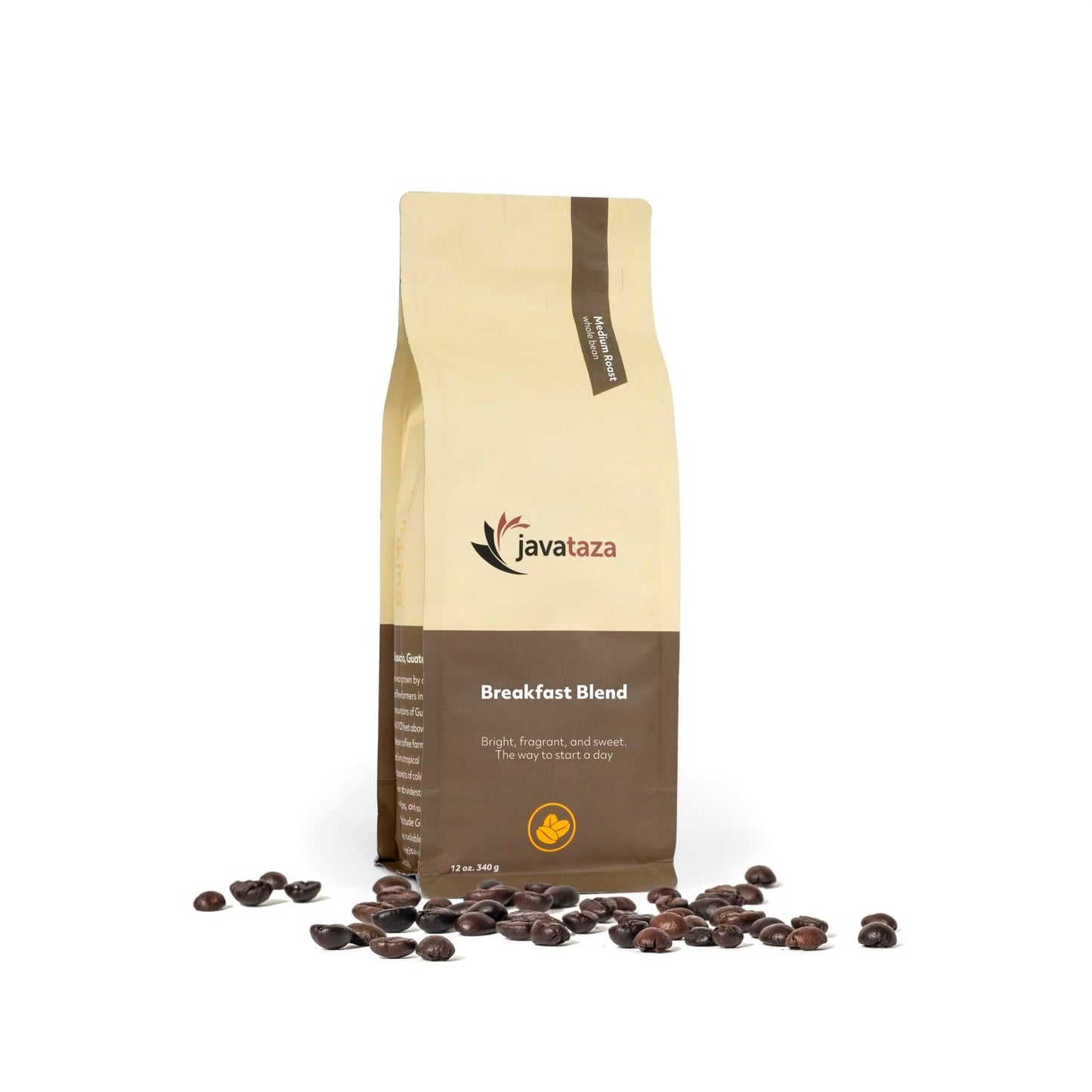 Breakfast Blend Whole Bean Coffee 12 oz. - Fairly Traded, Naturally Shade Grown