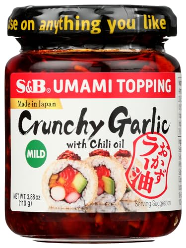 S&B chili oil w/Crunchy Garlic 3.9 oz (Pack of 2)