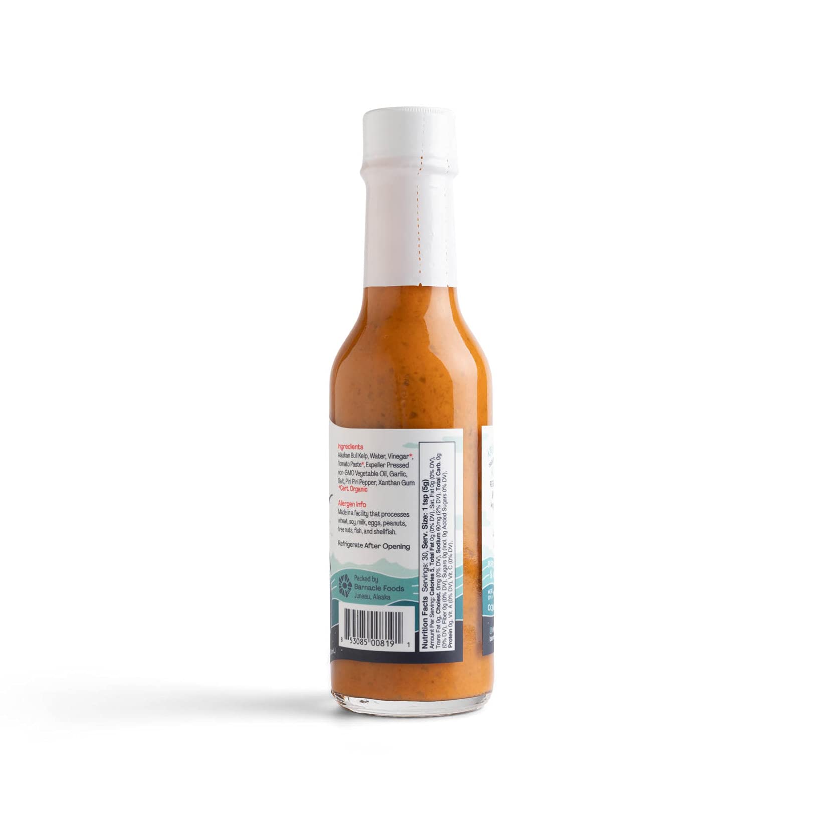 Barnacle Foods Bullwhip Kelp Hot Sauce | Made in Alaska | Delicious Savory Umami Flavor & Medium Heat | Superfood with Vitamins & Minerals | Great