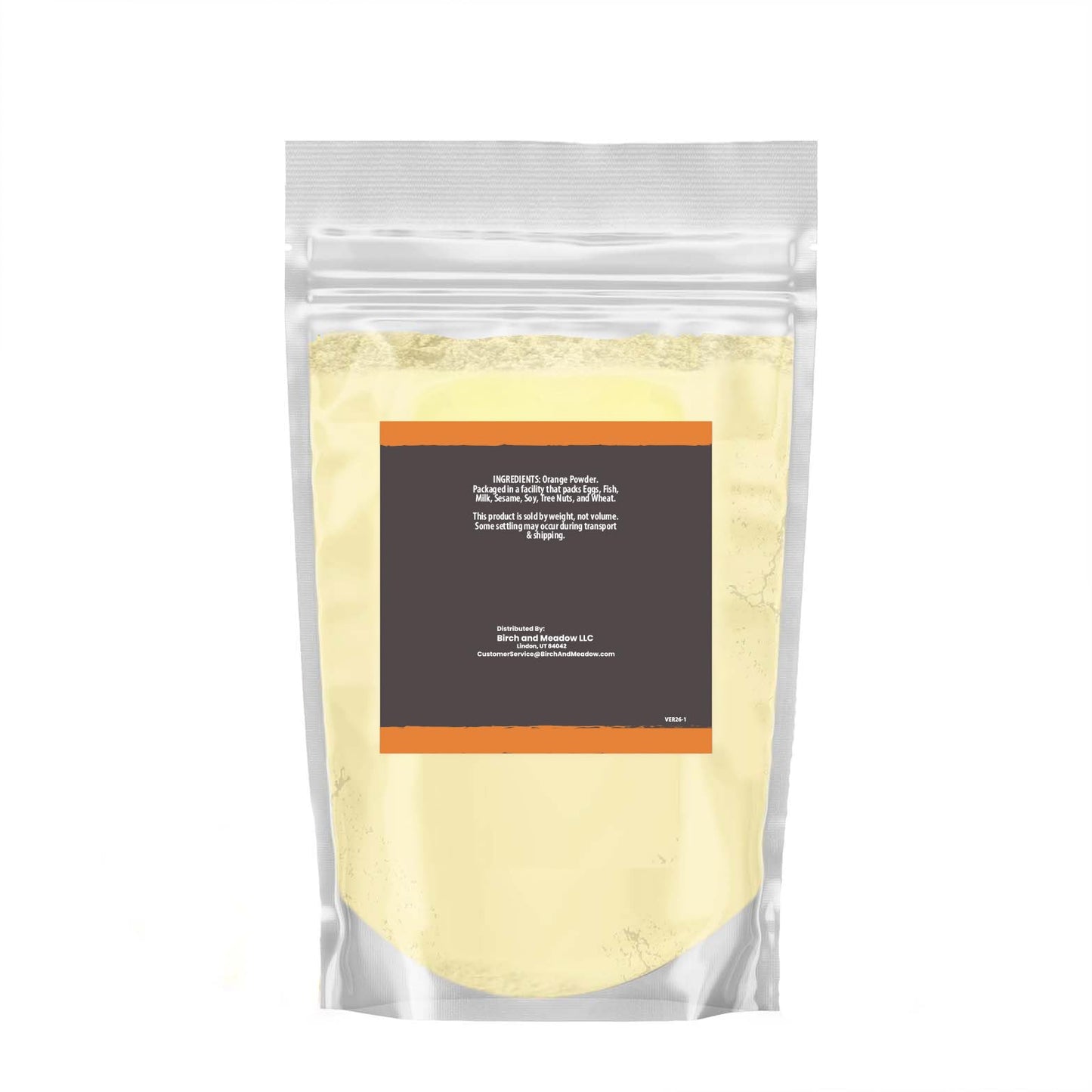 Birch & Meadow 1 lb Orange Powder, Tart & Sweet, From Whole Orange Fruit