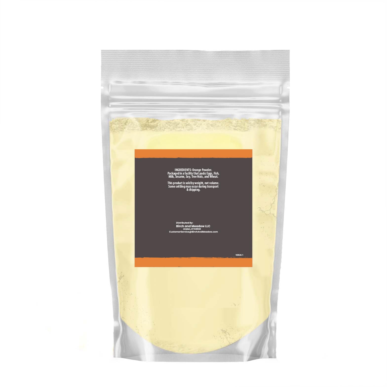 Birch & Meadow 1 lb Orange Powder, Tart & Sweet, From Whole Orange Fruit
