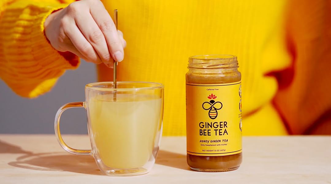 Ginger Bee Honey Tea Concentrate - Real Honey & Ginger Korean style Tea with Lemon | 19 Servings | Naturally Sweet, No Refined Sugar | Immune Support