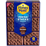 HONEY MAID Fresh Stacks Chocolate Graham Crackers, Travel Snacks, 12.2 oz (6 Multi Snack Packs)