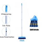 YONILL Deck Brush with Long Handle - Floor Scrub Brushes for Cleaning Shower, Stiff Bristle Scrubbing Brush, 50" Floor Scrubber Brush for Bathroom