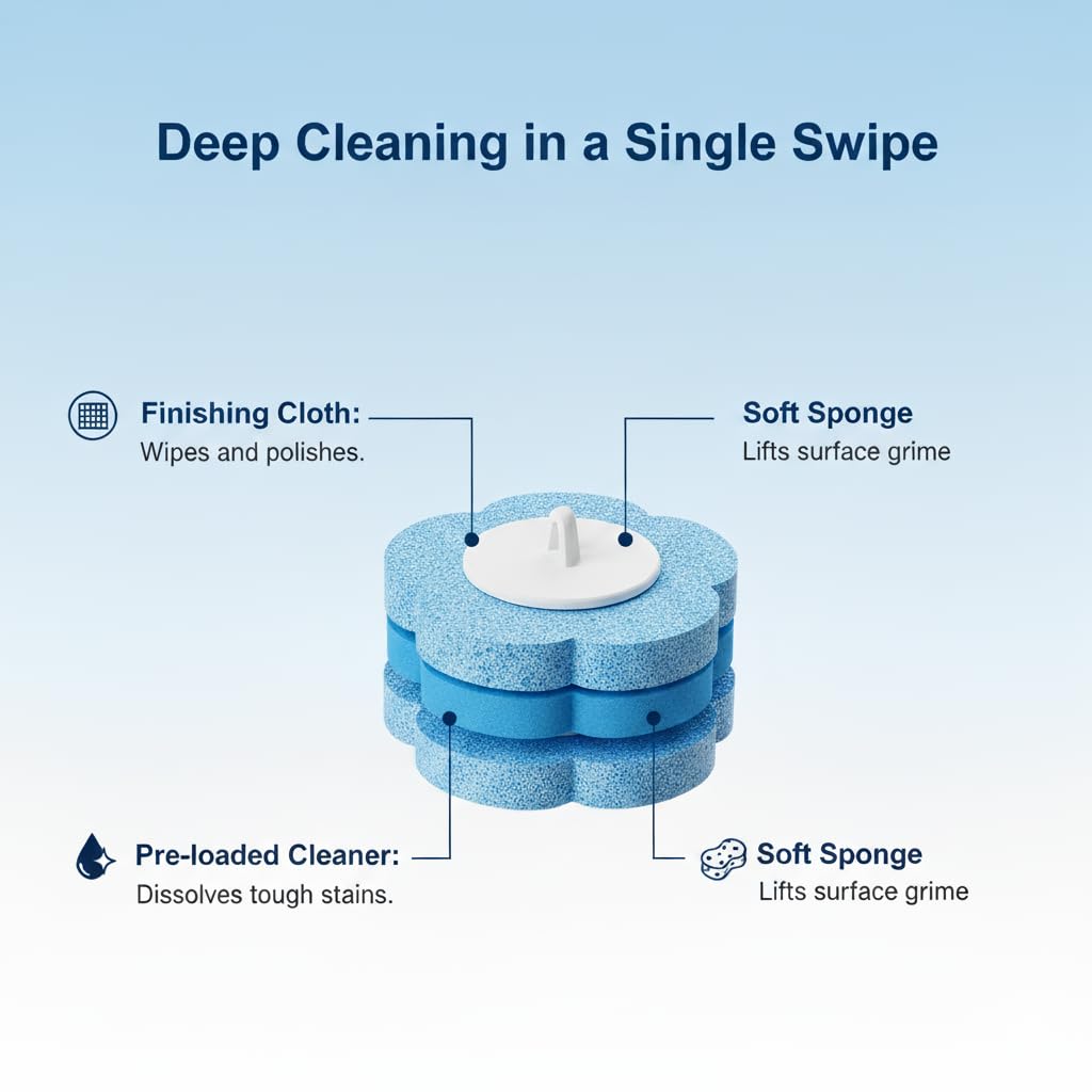 Disposable Toilet Brush for Bathroom Cleaning, Toilet Brush and Holder Set, Deep Cleaning Toilet Bowl Cleaner with Replaceable Heads, Hygienic Storage