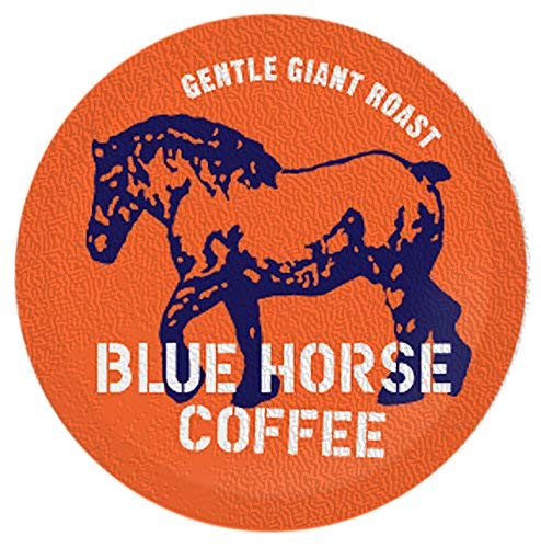 Blue Horse 'Gentle Giant' Original Coffee Pods, Medium Roast, 24ct Single Serve, Compatible with K Cups 2.0, Farm Fresh, Premium 100% Arabica Beans