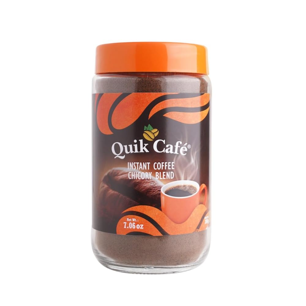 QuikCafé Premium Instant Coffee 200g - Spray Dried, Chicory Blend from the majestic hills of Coonoor - Rich Aroma, All-Natural Ingredients