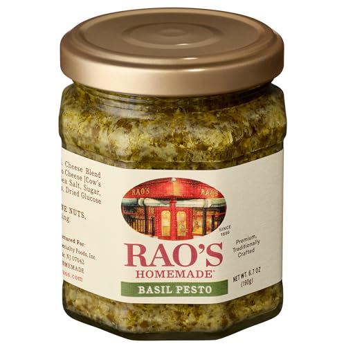 Rao's Homemade Basil Pesto Sauce, 6.7 oz, Flavorful Pasta Sauce, Premium Quality, With Cheese, Nuts, Garlic & Olive Oil
