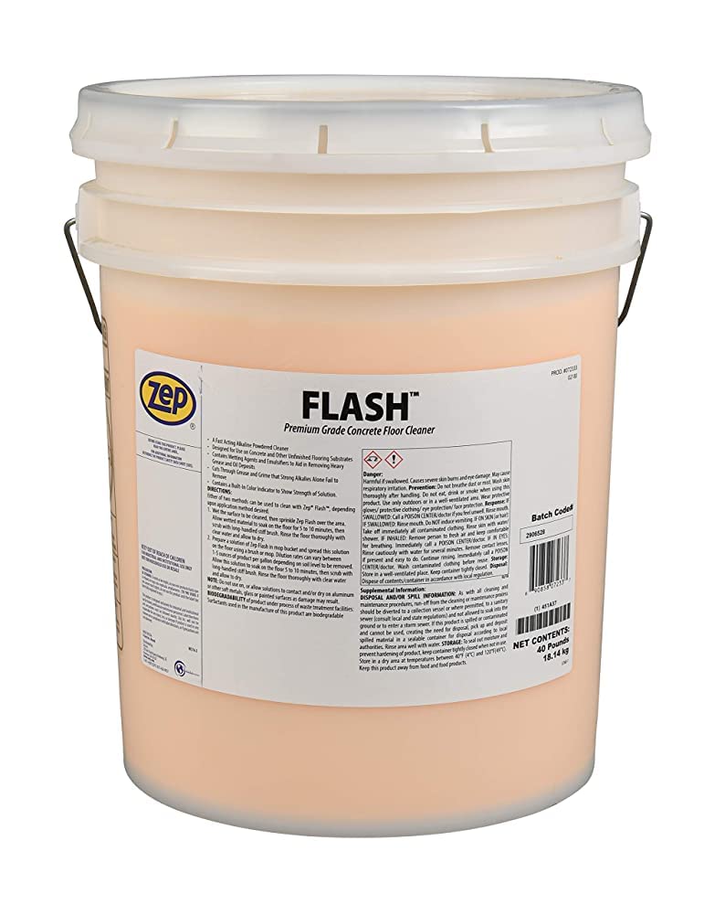 Zep Flash Powdered Concrete Floor Cleaner - 40lb (Case of 1) 72333 - Removes Dirt, Grease and Grime (Business Customers Only)