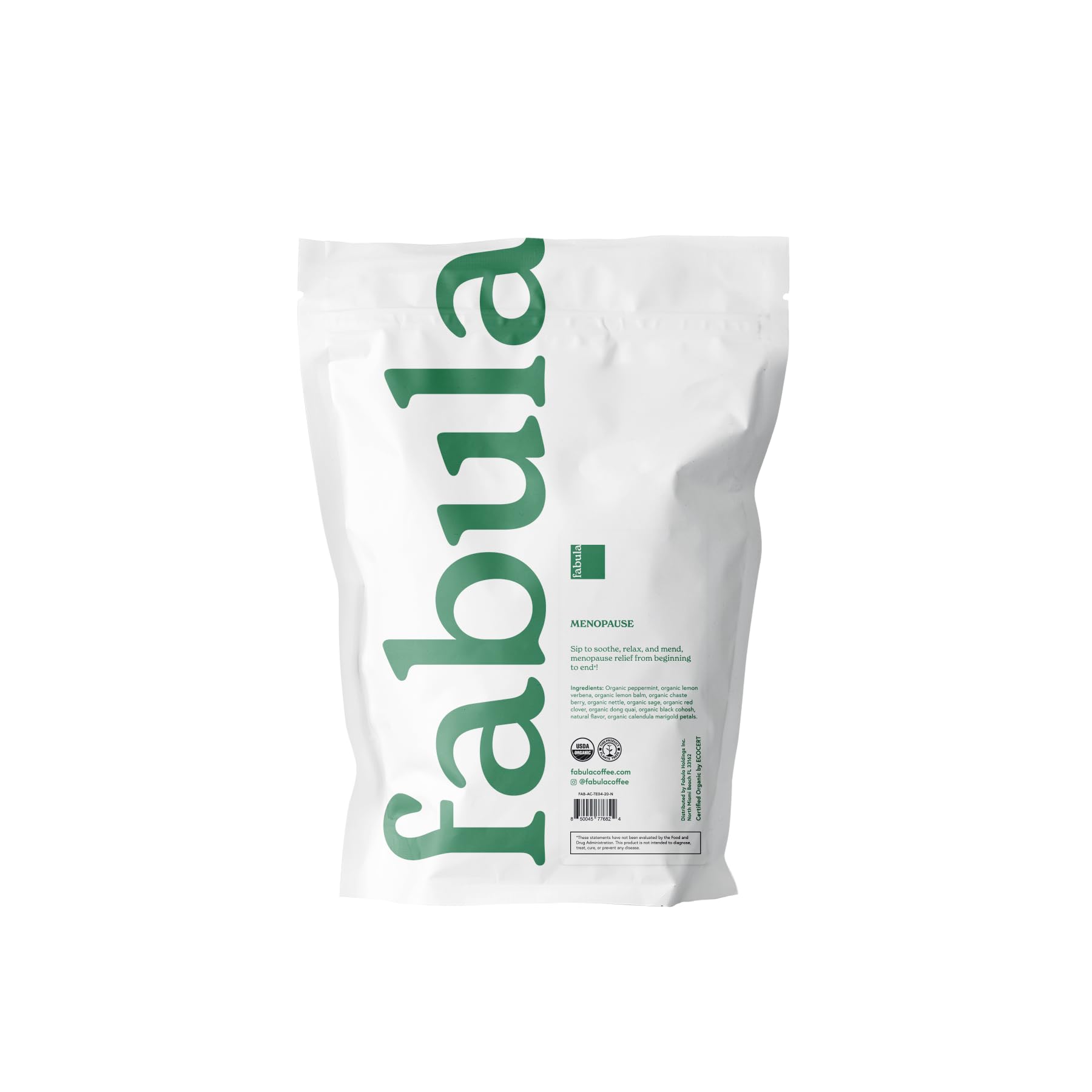 Fabula Menopause Herbal Tea - Organic Herbal Blend for Menopause Support, with Peppermint, Lemon Balm & Black Cohosh - Caffeine-Free, Stress Relief