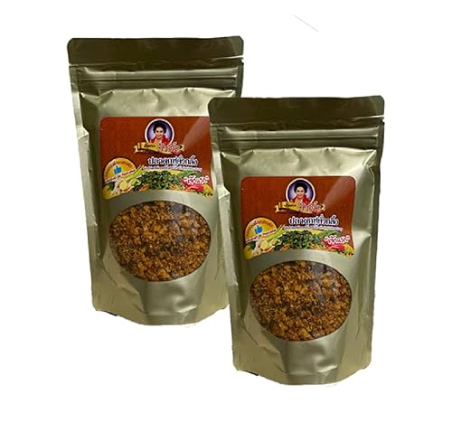 MADE IN THAILAND - THAI FOOD RECOMMEND - 2 PACK OF STIR FRIED MINCED Catfish WITH HOT YELLOW CURRY WITH VERY CRISPY TEXTURE - Pla Dook Fu Kua Kling