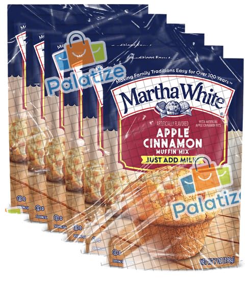 Martha White Apple Cinnamon Muffin Mix, 7 oz - Palatize Pack of 6