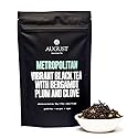 August Uncommon Metropolitan - Bergamot Plum Earl Grey Black Tea - Handcrafted Loose Leaf Tea for Daily Enjoyment - Smooth and Aromatic with Bright