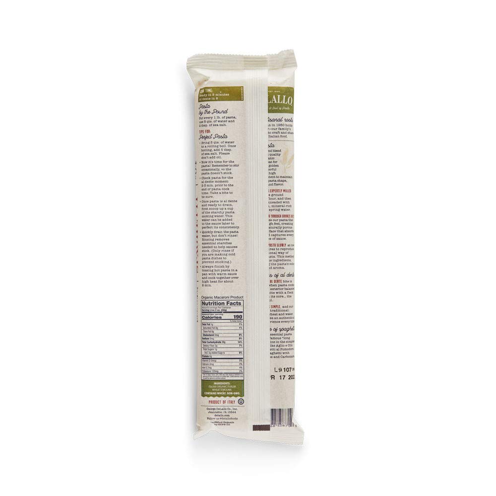 DeLallo Organic Spaghetti #4, 16-Ounce Units (Pack of 16)