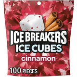 Ice Breakers Ice Cubes Cinnamon Sugar Free Chewing Gum Pouch, 8.11 oz (100 Pieces)