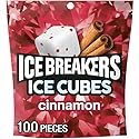 Ice Breakers Ice Cubes Cinnamon Sugar Free Chewing Gum Pouch, 8.11 oz (100 Pieces)