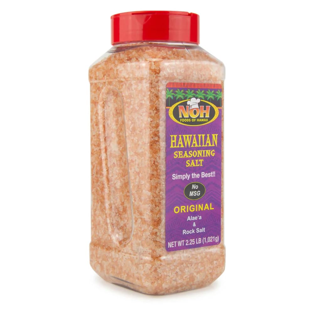 NOH Foods of Hawaii Original Hawaiian Seasoning Salt - Unlock Aloha Flavor: Premium Alaea Salt Blend, MSG-Free - Chicken Long Rice, Lomi Lomi Salmon