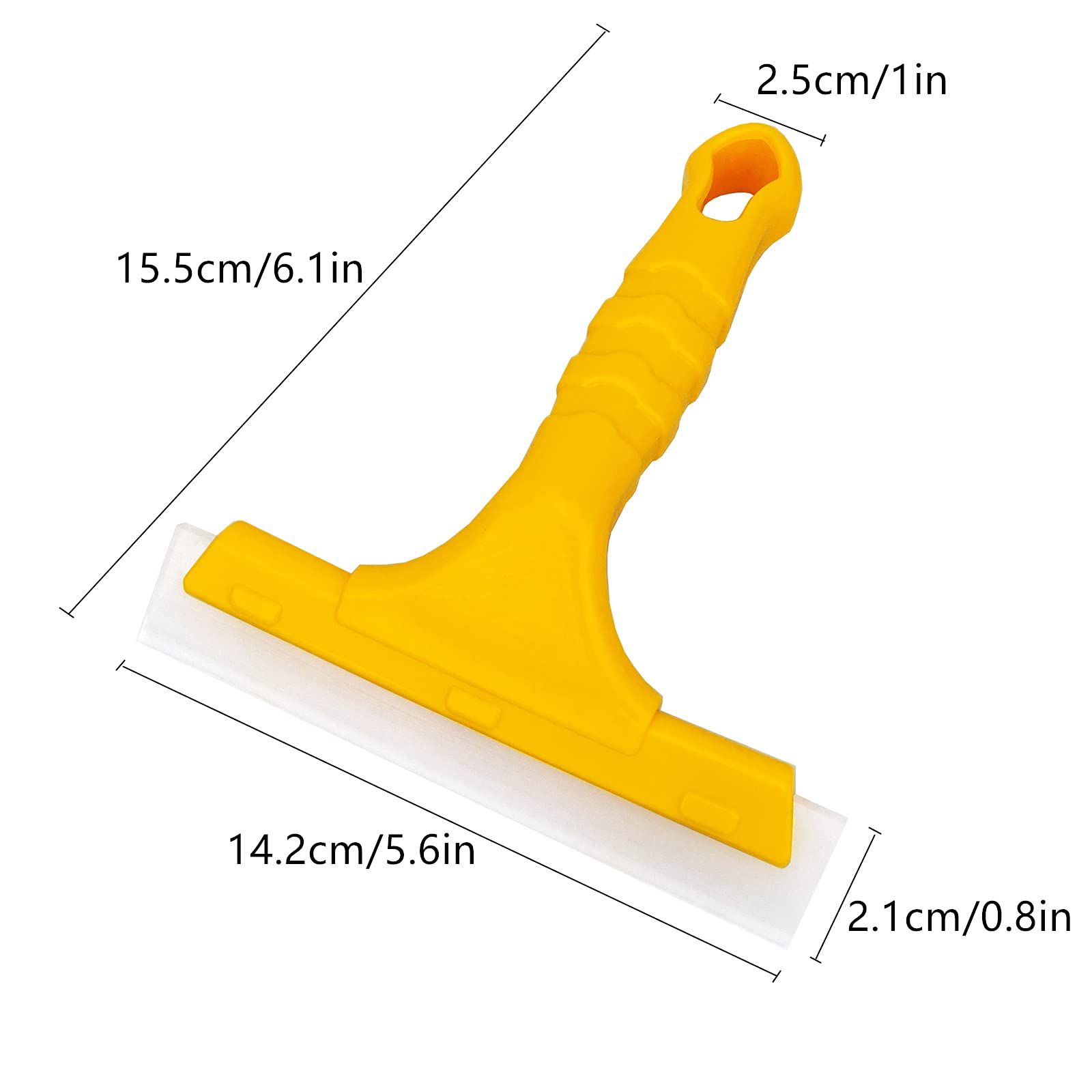 CCyanzi Silicone Blade Small Squeegee, Shower Glass Squeegee, Window Tint, for Window, Bathroom Mirrors, Shower Door and Car Windshield, 5.5x5.5inch
