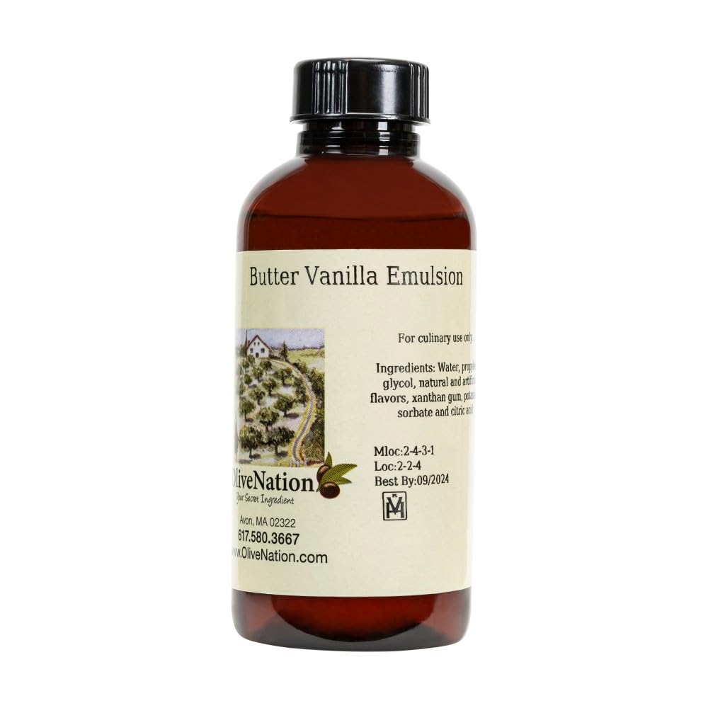 Butter Vanilla Baking Emulsion - Water Soluble Flavoring - Kosher - Gluten Free - Vegan - 32 ounces